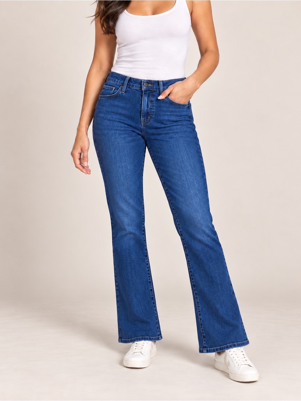 Paige Manhattan Bootcut Jeans in Blue Waist 32